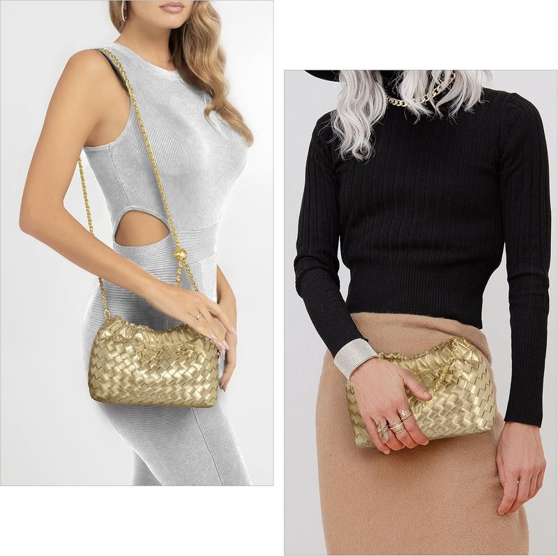 Joryin Woven Women's Crossbody Bag & Evening Purse, Trendy Dumpling Clutch & Hobo Cloud Shoulder Bag Trendy Dumpling Clutch - Image 3